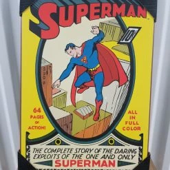Superman DC Comics Complete Story & Exploits Wood Wall Art Plaque Silver Buffalo