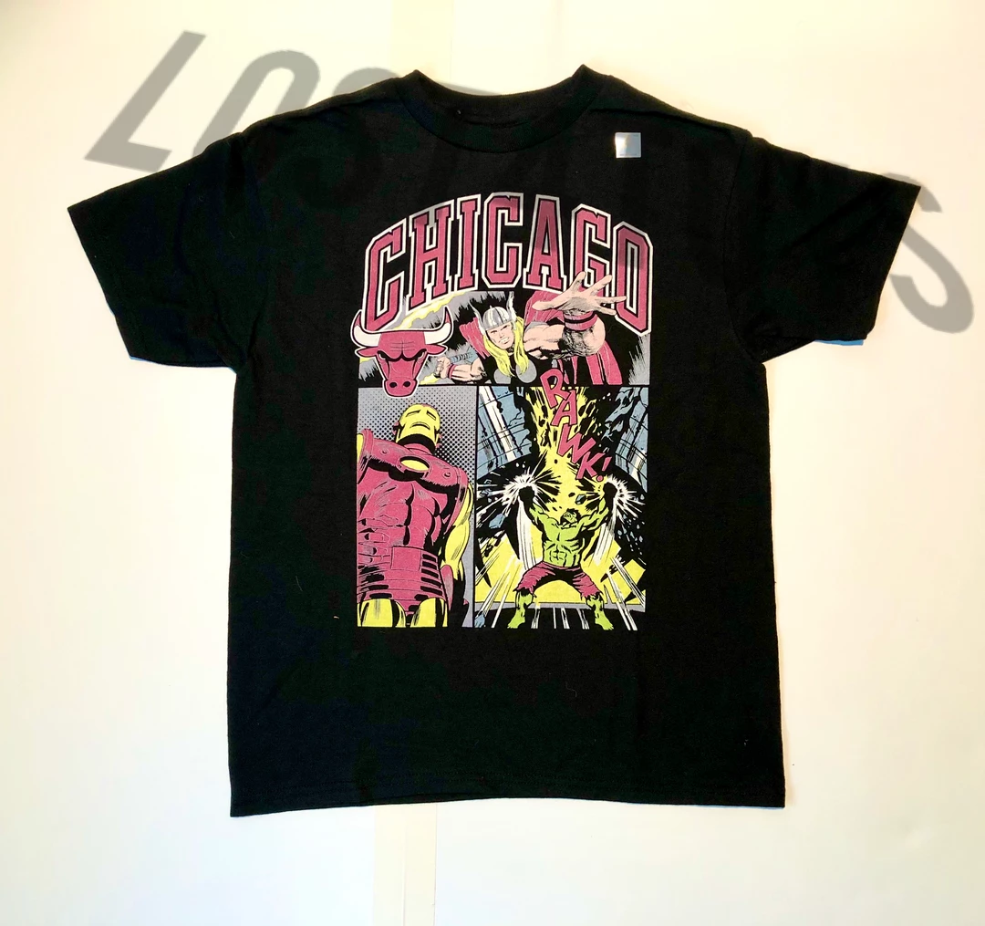 Marvel NBA Chicago Bulls Avengers Kids Tee Apparel