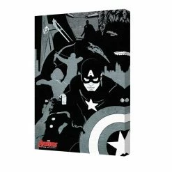 PYRAMID AMERICA Avengers Black And White Marvel Stretched Canvas 24x36