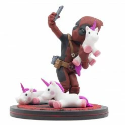 Collectibles Quantum Mechanix Deadpool Unicorn Selfie Q-Fig Max Toons Figure