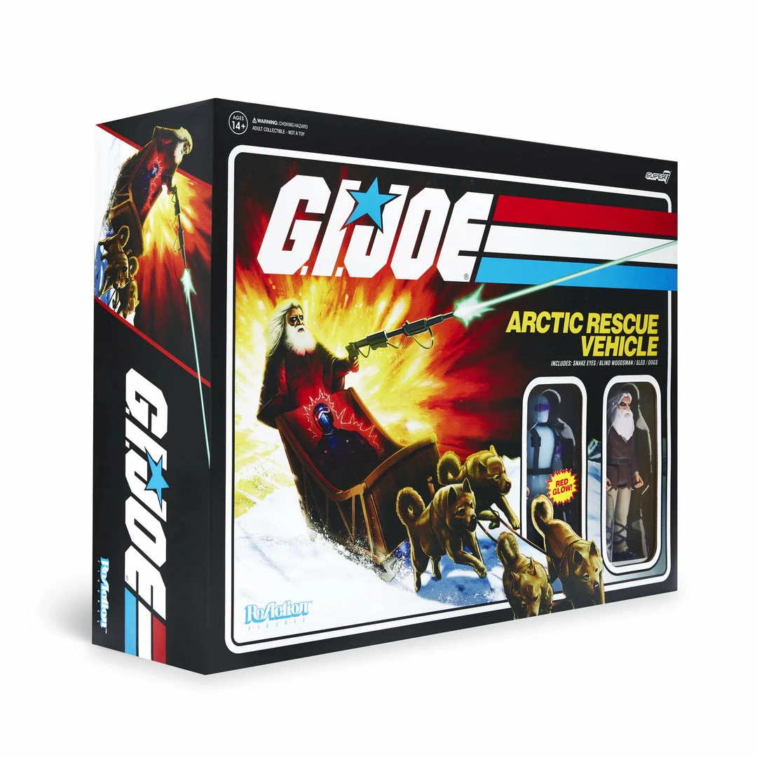 Super7 G.I. Joe ReAction Figures - Arctic Rescue Vehicle (Snake Eyes & Blind Woodsman)