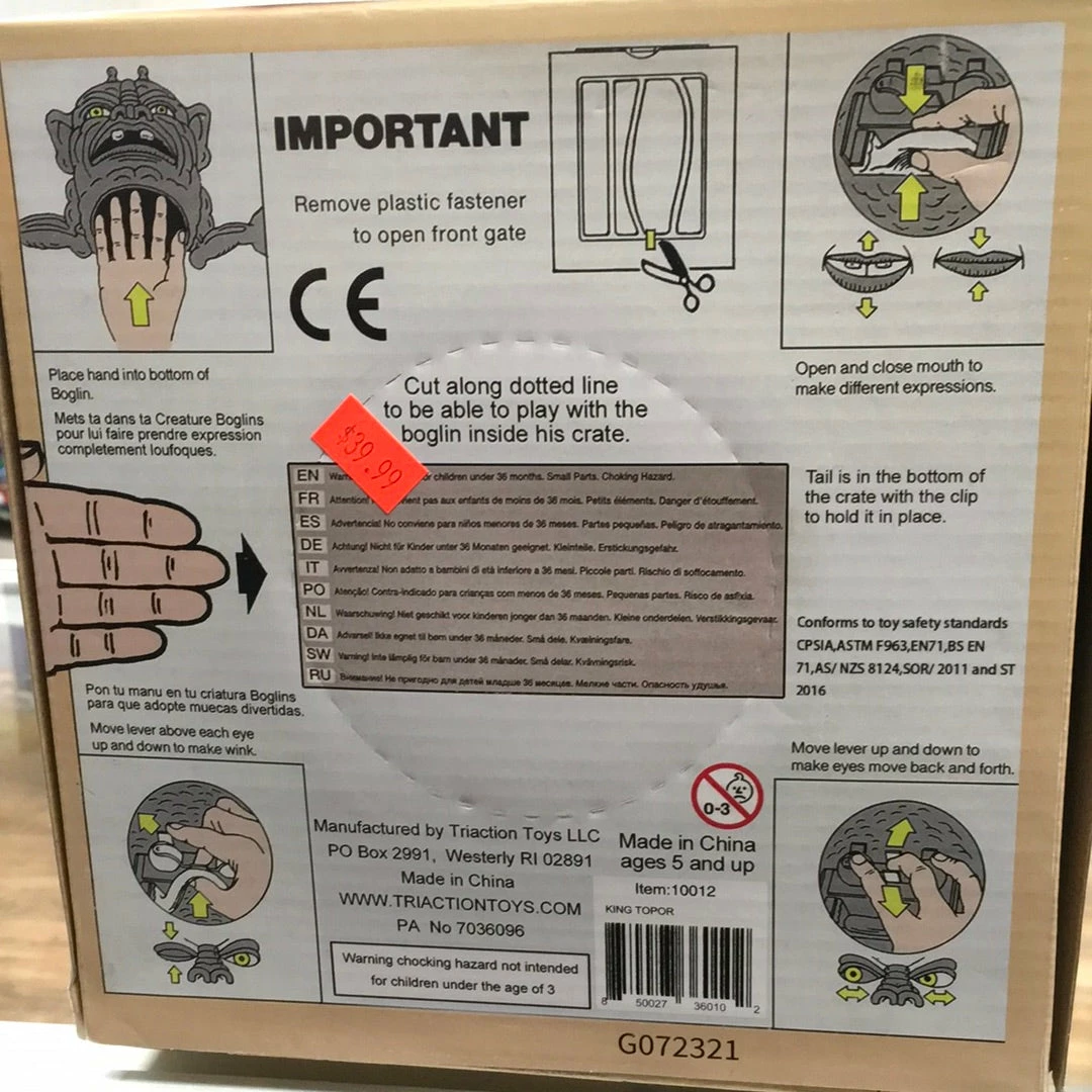 Tri Action Toys Boglins King Topor Collectibles