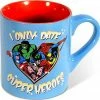 Silver Buffalo Marvel Comics - I Only Date Superheroes - Ceramic Mug, 14 Ounces, Multicolored