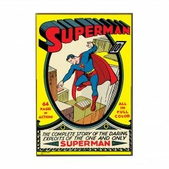 Superman DC Comics Complete Story & Exploits Wood Wall Art Plaque Silver Buffalo