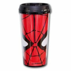 Home & Office Marvel Comics Spider-Man Web Face Big Eyes Travel Mug Snap Close Lid Licensed